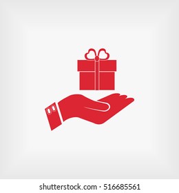 Hand and gifts vector, Vector EPS 10 illustration style