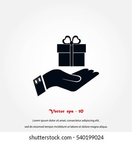 Hand and gifts vector, Vector EPS 10 illustration style