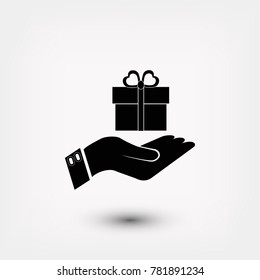 Hand and gifts vector, Vector EPS 10 illustration style