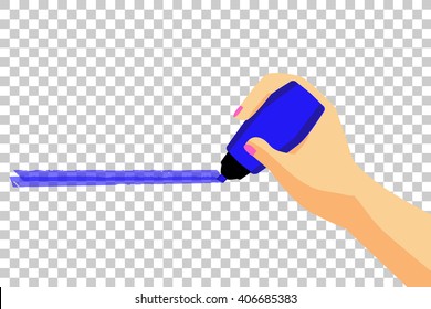 Hand Give a Blue Mark 
