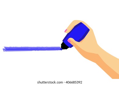 Hand Give a Blue Mark 

