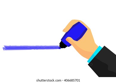 Hand Give a Blue Mark 
