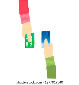 Hand Give Illustration Flat Design