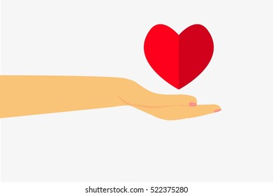 Hand - Give a Love, isolated on white 
