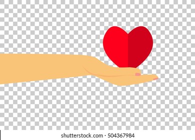 Hand, Give a love at transparent effect background