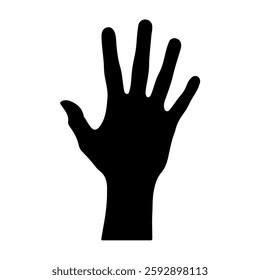 Hand give me five silhouette vector icon sign symbol illustration design.