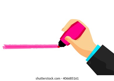 Hand Give a Purple Mark 
