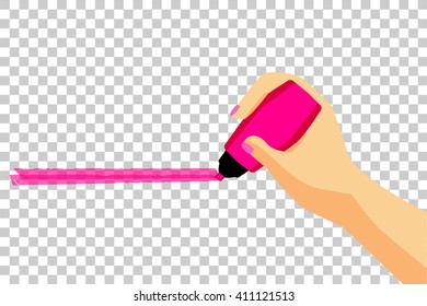 Hand Give a Purple Mark 
