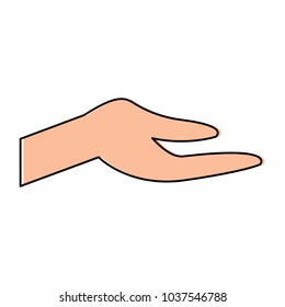 hand give receive sideview  icon image vector illustration design 