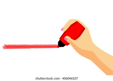 Hand Give a Red Mark 
