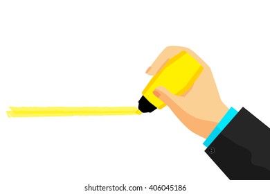 Hand Give a Yellow Mark 
