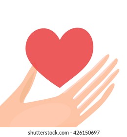 hand gives heart
