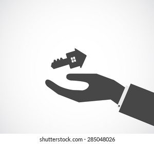 la mano da forma a la casa clave - fondo conceptual