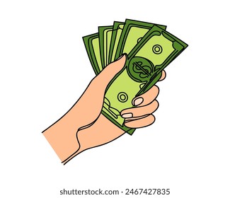 Hand gives or take money. Business economic concept