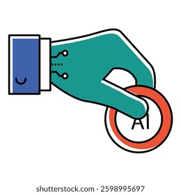 Hand Giving Ai Donation Vector Icon design