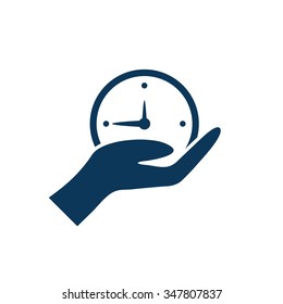 hand giving the clock.vector illustration.