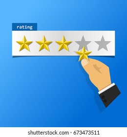 hand giving five star rating.