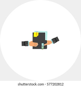 Hand Giving Folder with Documents Icon