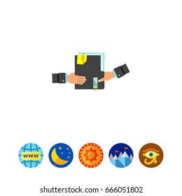 Hand Giving Folder with Documents Icon