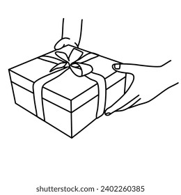 Hand Geschenkbox Geschenkbox Geschenkidee Vektorgrafik