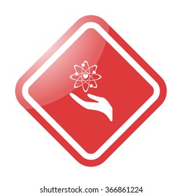 Hand giving Health care simple icon on colorful background