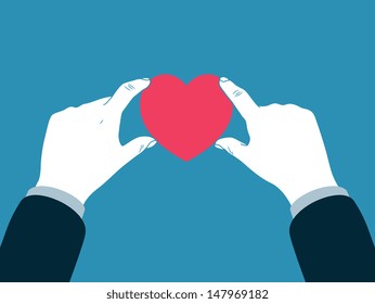 hand giving heart symbol