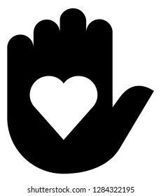 Hand Giving Heart Vector Icon