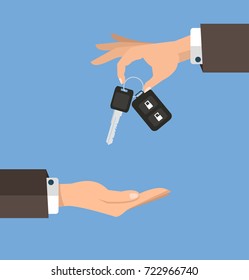 hand giving key to buyer