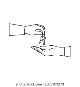 Hand giving a key illustration 