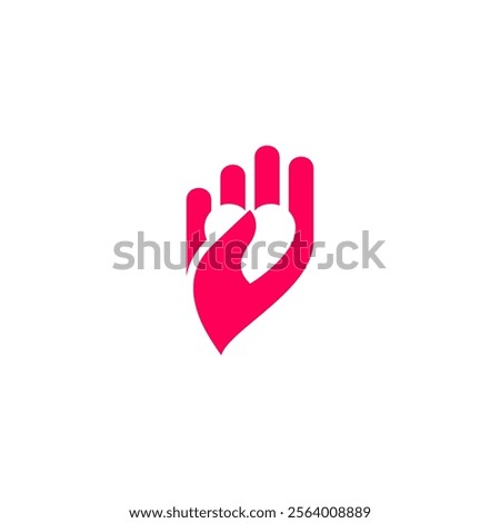 hand Giving Love Logo, Giving Heart, Heart and Hand logo, Health Care logo, People Care Logo Design, symbol. vector