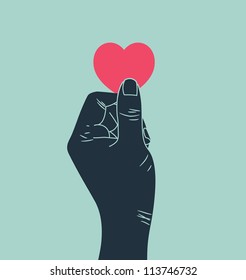 hand giving love symbol