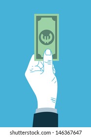 hand giving money