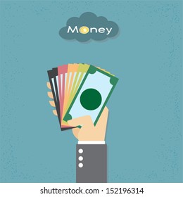 Hand giving money