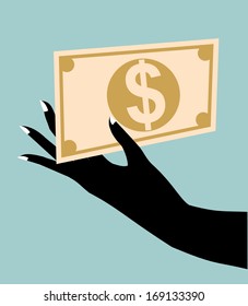 hand giving money 