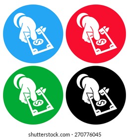 hand giving money