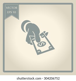 hand giving money 