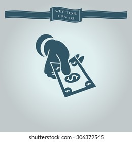 hand giving money