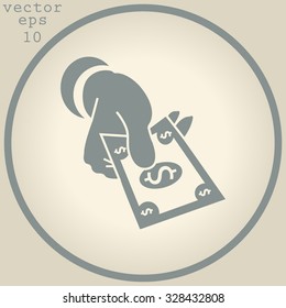 hand giving money