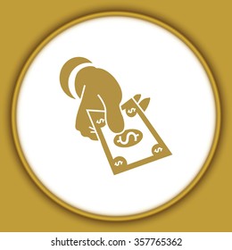 hand giving money