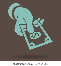 hand giving money 