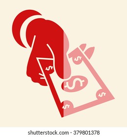hand giving money 