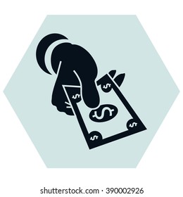 hand giving money 