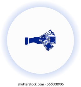 Hand giving money dollar  icon. Vector design.
