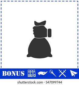 Hand giving money icon flat. Simple vector symbol and bonus icon