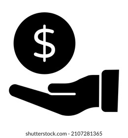 Icono de entrega de dinero en diseño sólido

