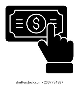 Icono de entrega de dinero en diseño sólido