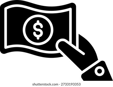 Mano que da el icono del dinero Ilustración vectorial