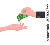 hand giving money vector illustration
