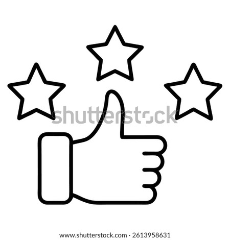 hand giving stars vector on a white background