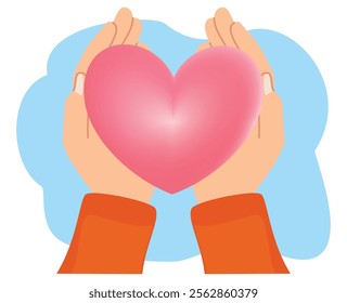 hand giving symbol of love or hearth